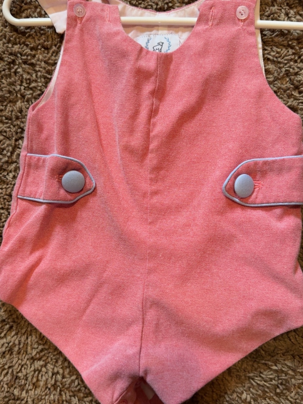 Red romper with Button Accent